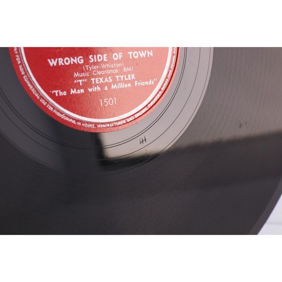 T Texas Tyler, Wrong Side Of Town /You'll Never Break 1950 10" 78 pm Record 1501 - Picture 7 of 16
